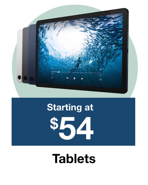 Tablets starting at $54